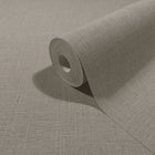 Uni Brown Boho Fine Linen Wallpaper by Galerie