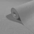 Uni Grey Boho Fine Linen Wallpaper by Galerie