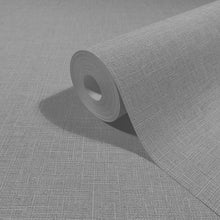 Uni Grey Boho Fine Linen Wallpaper by Galerie