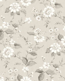 3575 Laura´s Cottage Light Beige and Brown Cottage Garden Wallpaper by Boråstapeter