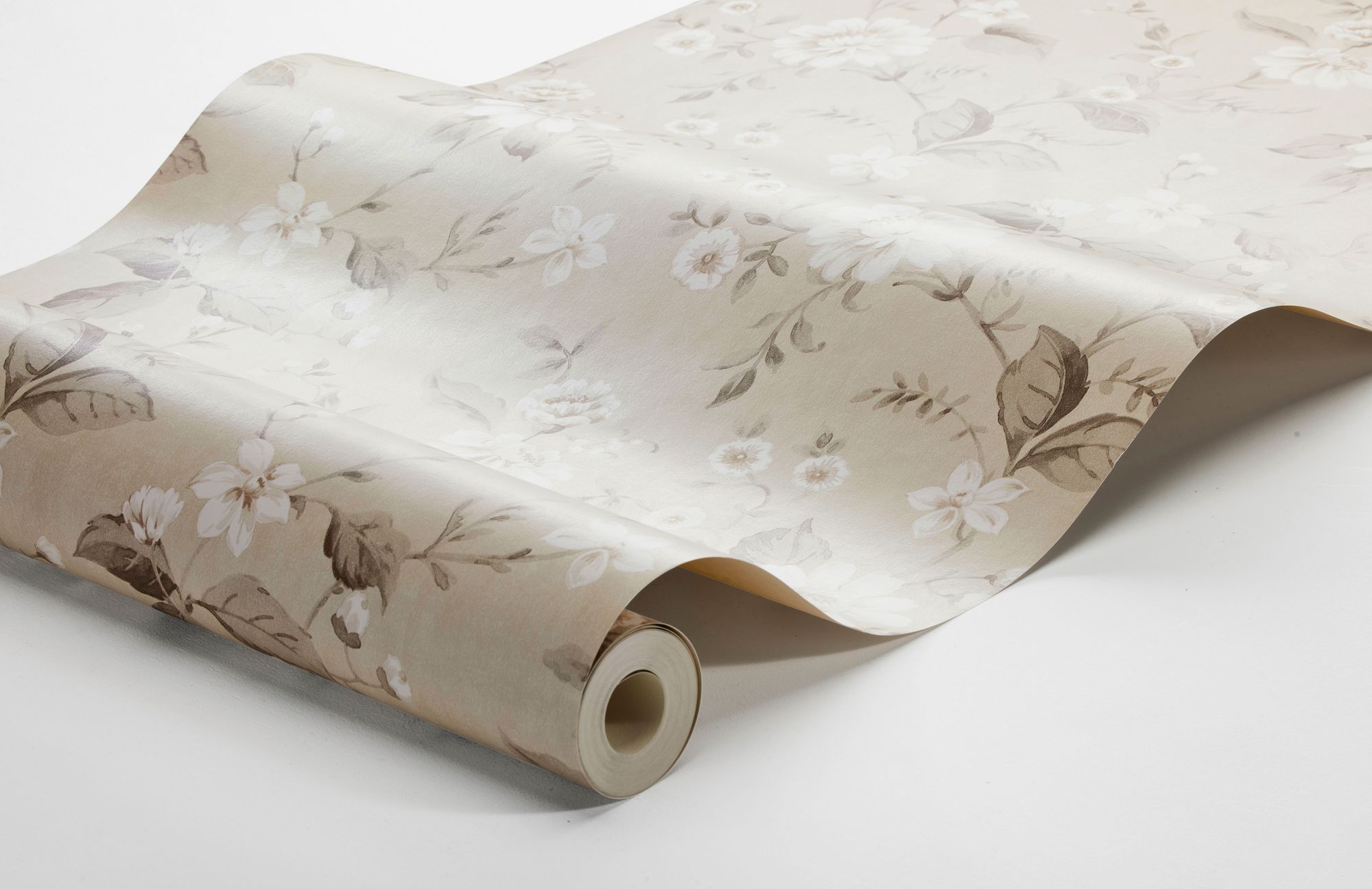3575 Laura´s Cottage Light Beige and Brown Cottage Garden Wallpaper by Boråstapeter