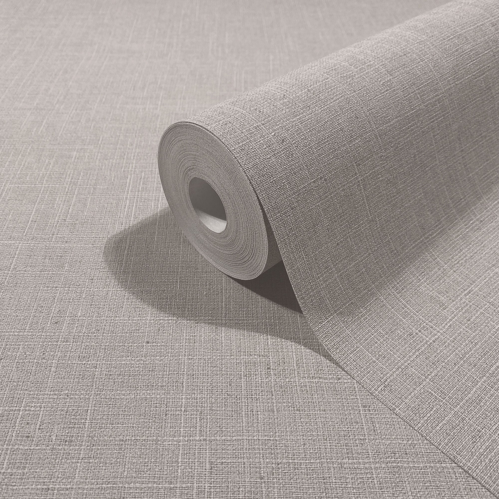 Uni Brown Boho Fine Linen Wallpaper by Galerie