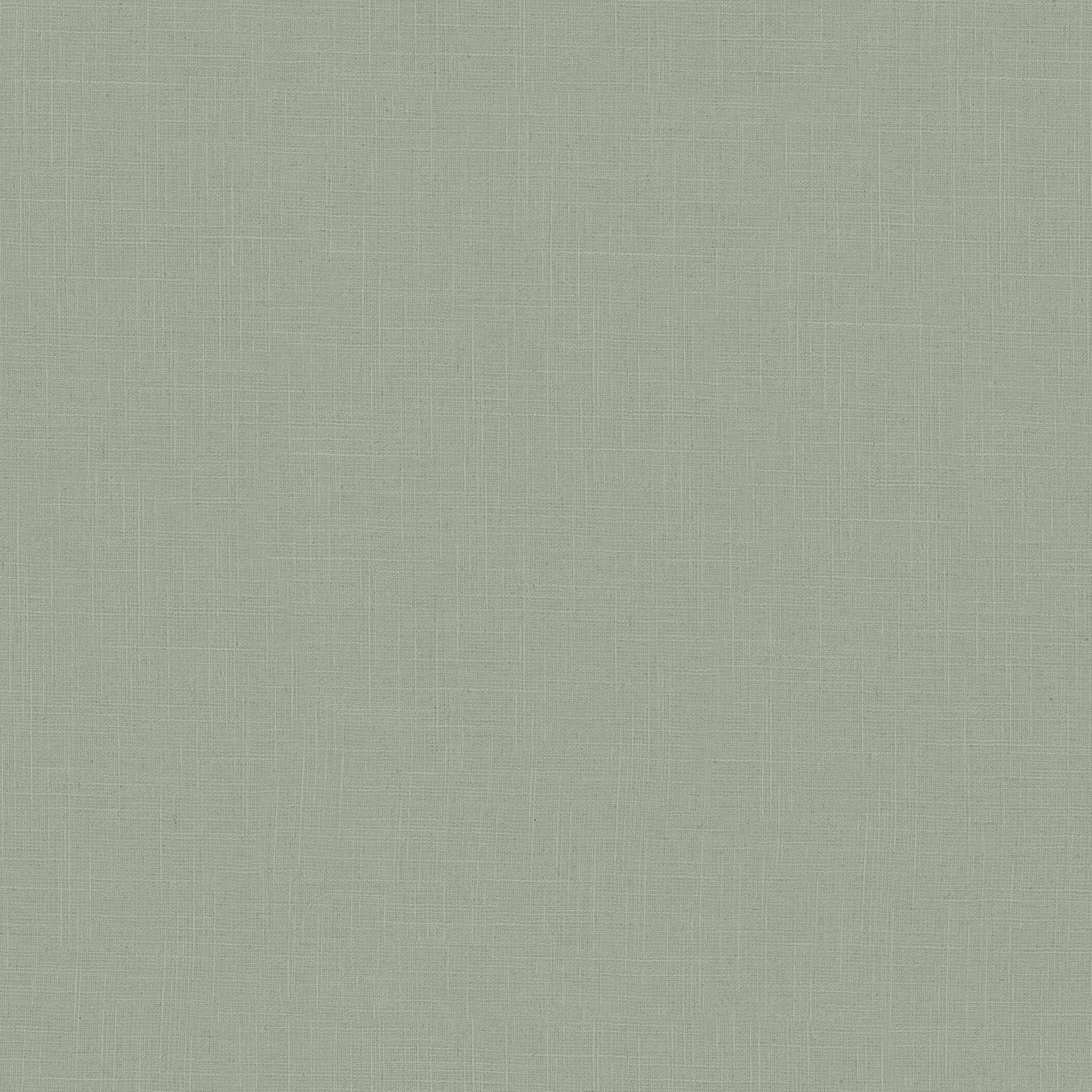 Uni Green Boho Fine Linen Wallpaper by Galerie
