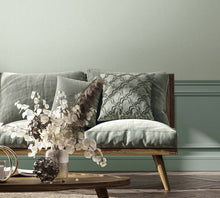 Uni Green Boho Fine Linen Wallpaper by Galerie