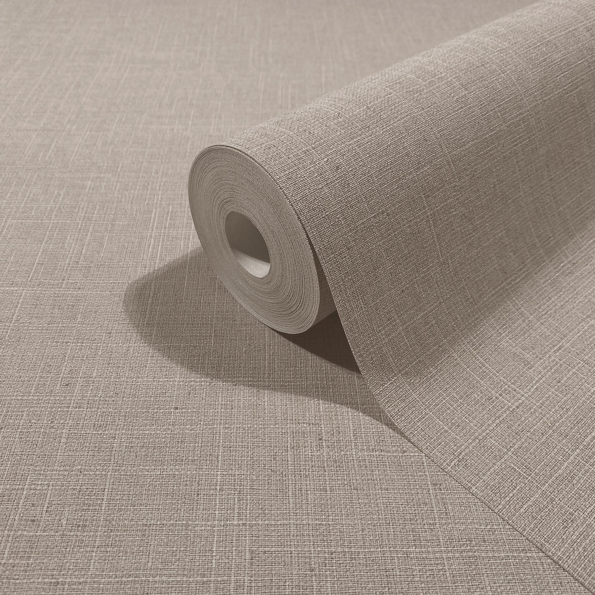 Uni Beige Boho Fine Linen Wallpaper by Galerie