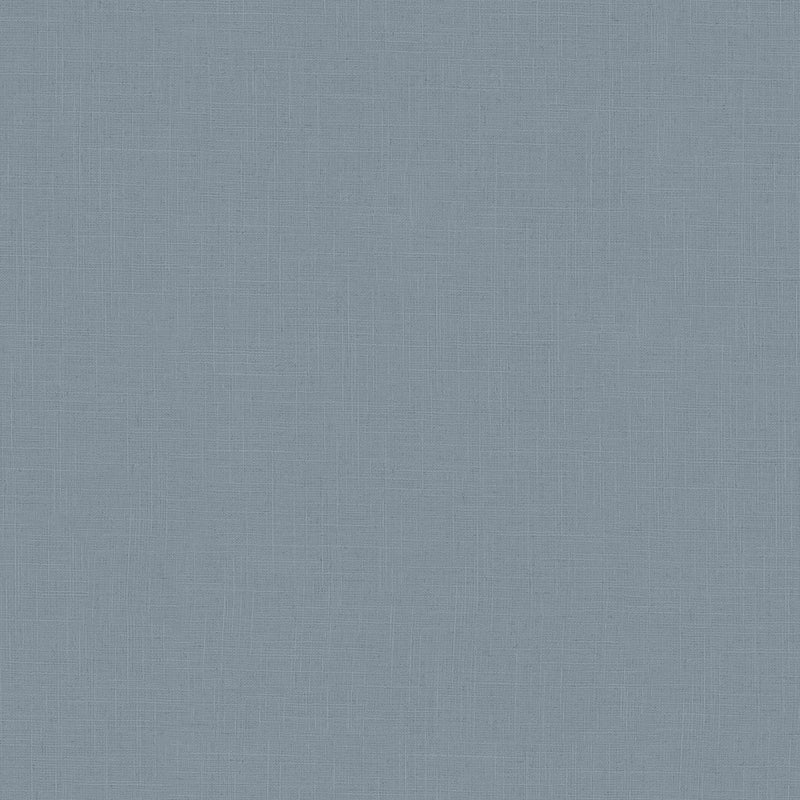 Uni Blue Boho Fine Linen Wallpaper by Galerie