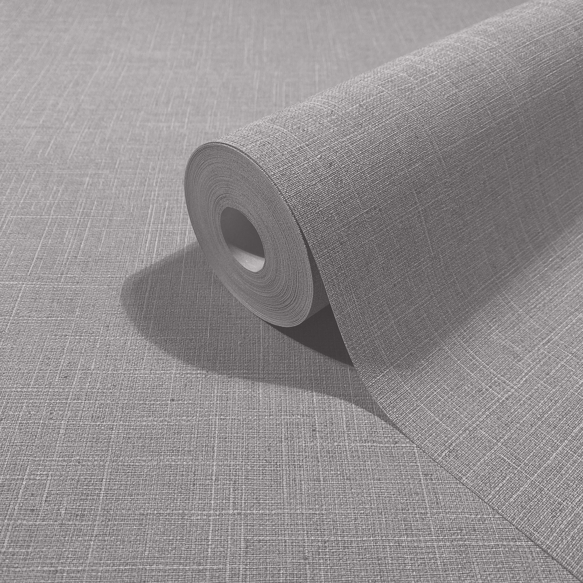 Uni Purple Boho Fine Linen Wallpaper by Galerie