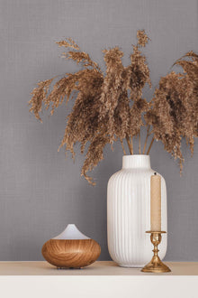 Uni Purple Boho Fine Linen Wallpaper by Galerie