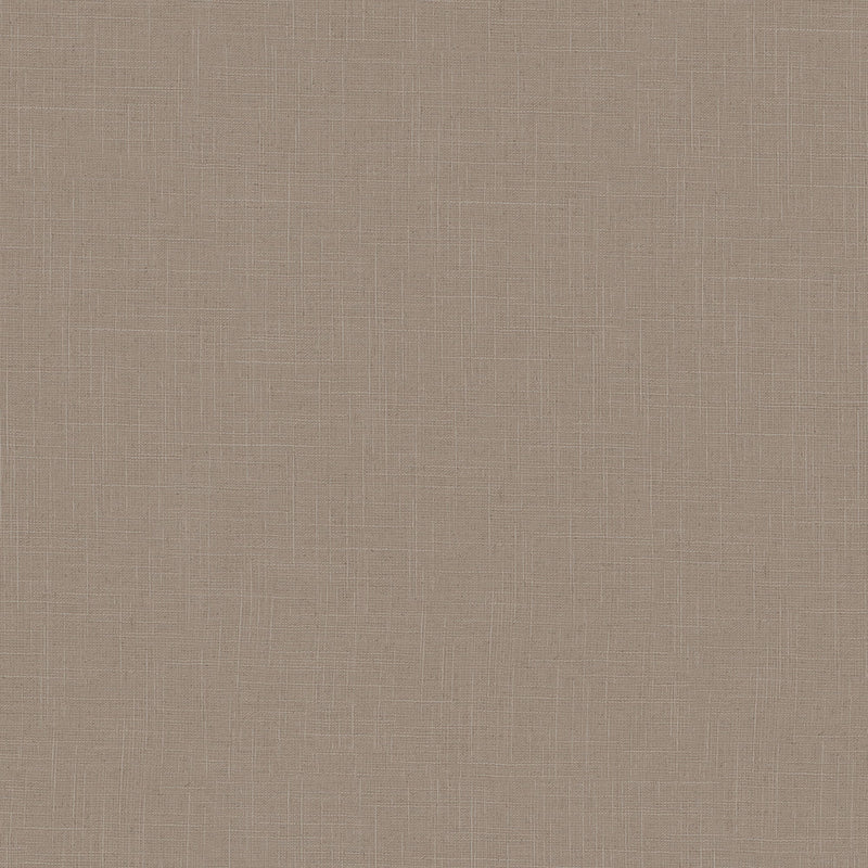 Uni Brown Boho Fine Linen Wallpaper by Galerie