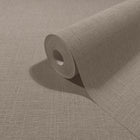 Uni Brown Boho Fine Linen Wallpaper by Galerie