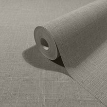 Uni Green & Brown Boho Fine Linen Wallpaper by Galerie