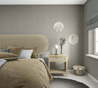 Uni Green & Brown Boho Fine Linen Wallpaper by Galerie