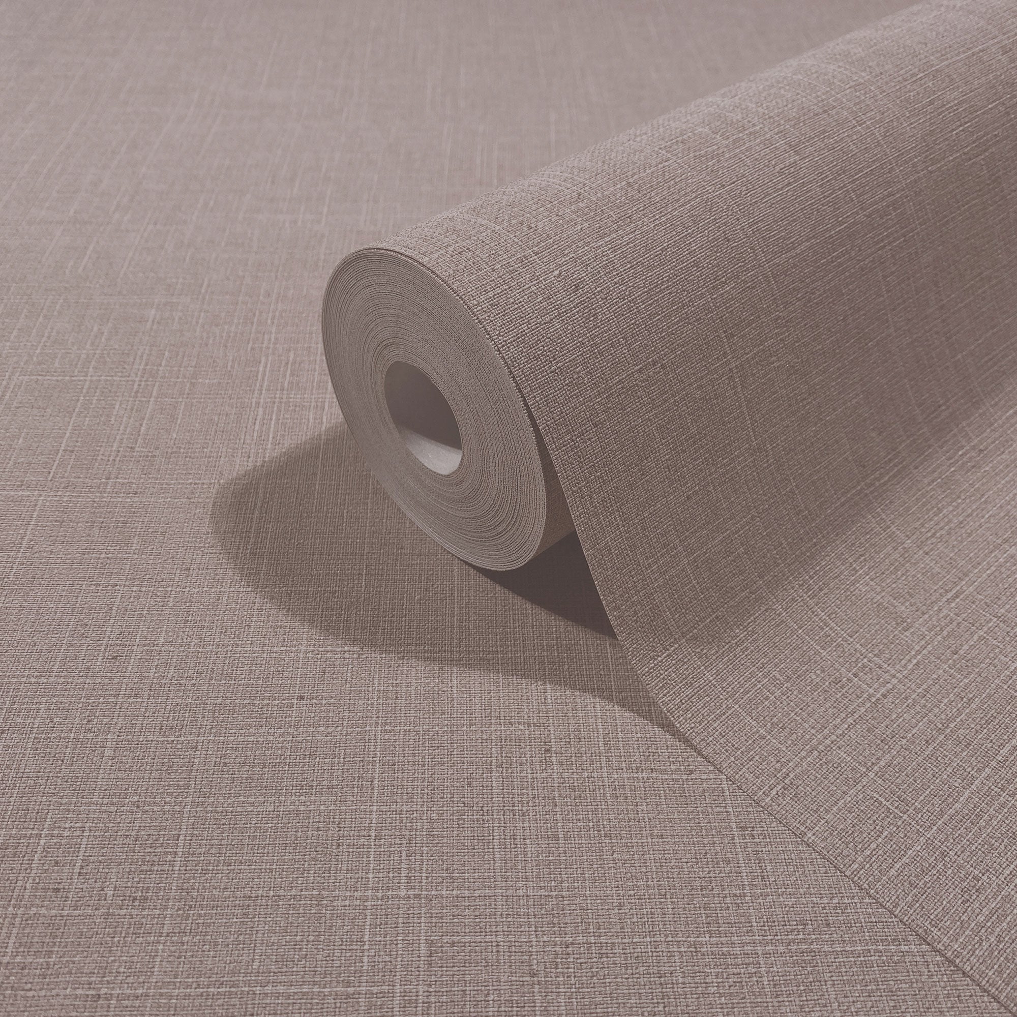 Uni Red Boho Fine Linen Wallpaper by Galerie