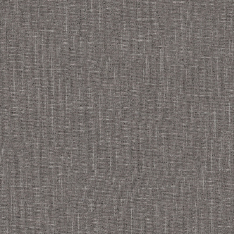 Uni Grey & Brown Boho Fine Linen Wallpaper by Galerie
