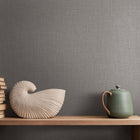 Uni Grey & Brown Boho Fine Linen Wallpaper by Galerie