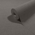 Uni Brown Boho Fine Linen Wallpaper by Galerie