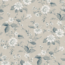 3576 Laura´s Cottage Light Beige and Blue Cottage Garden Wallpaper by Boråstapeter