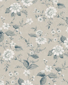 3576 Laura´s Cottage Light Beige and Blue Cottage Garden Wallpaper by Boråstapeter