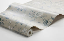 3576 Laura´s Cottage Light Beige and Blue Cottage Garden Wallpaper by Boråstapeter