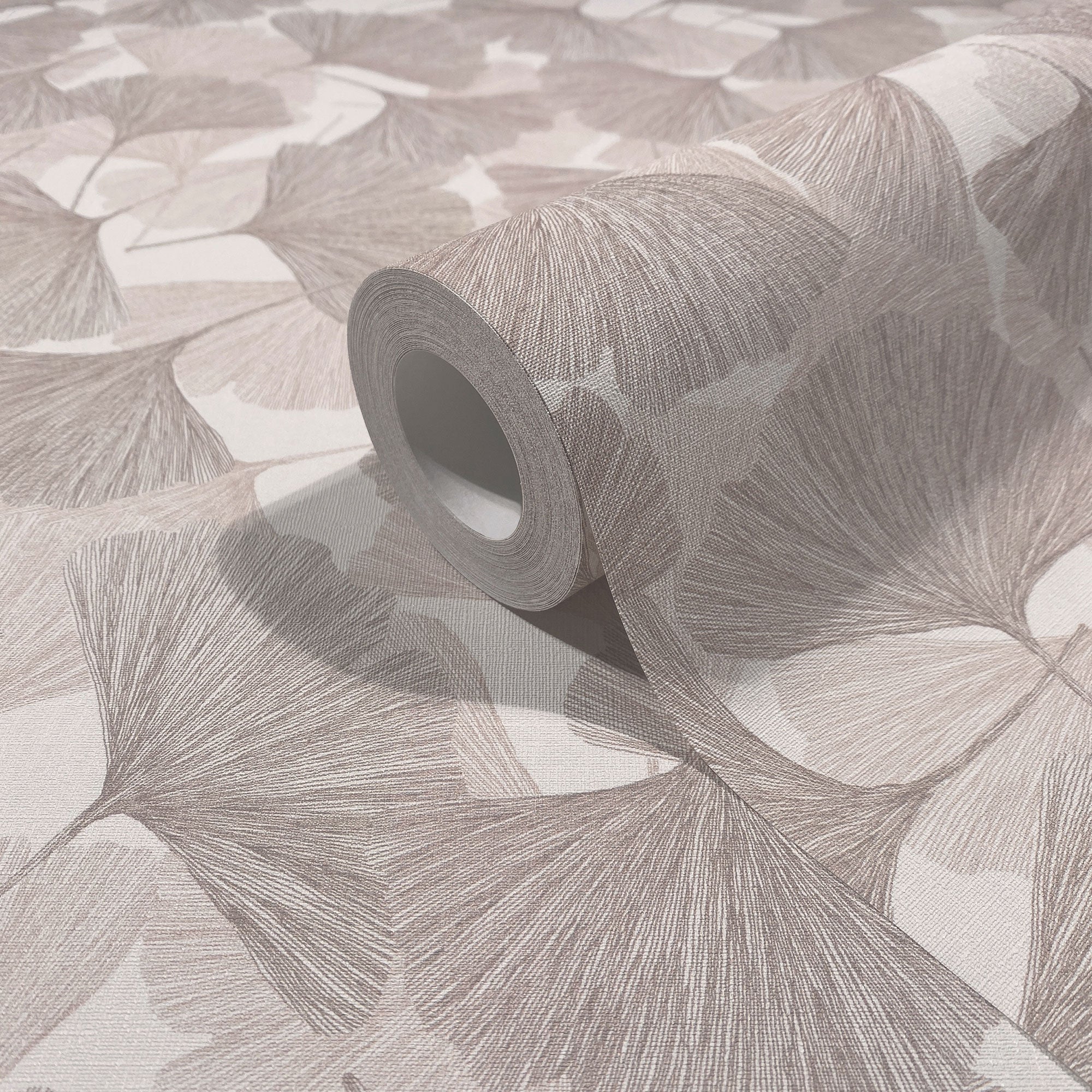 Floral Beige & Brown Boho Fine Linen Wallpaper by Galerie