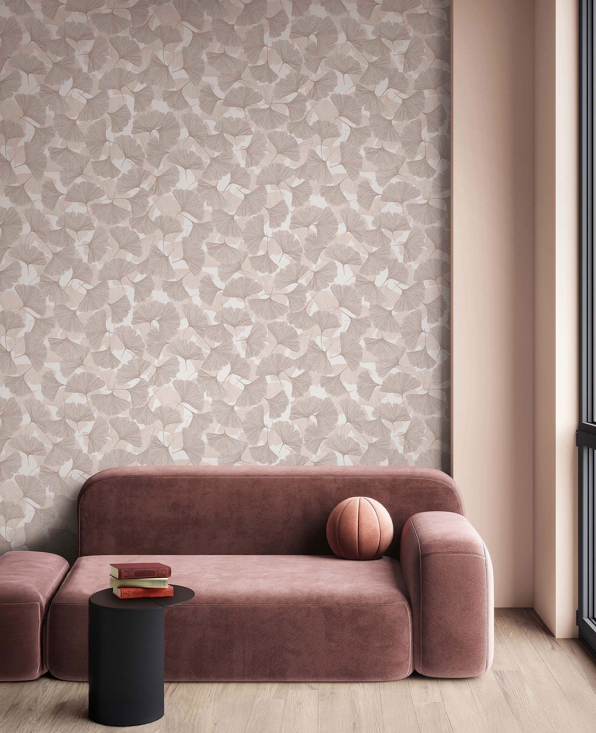 Floral Beige & Brown Boho Fine Linen Wallpaper by Galerie