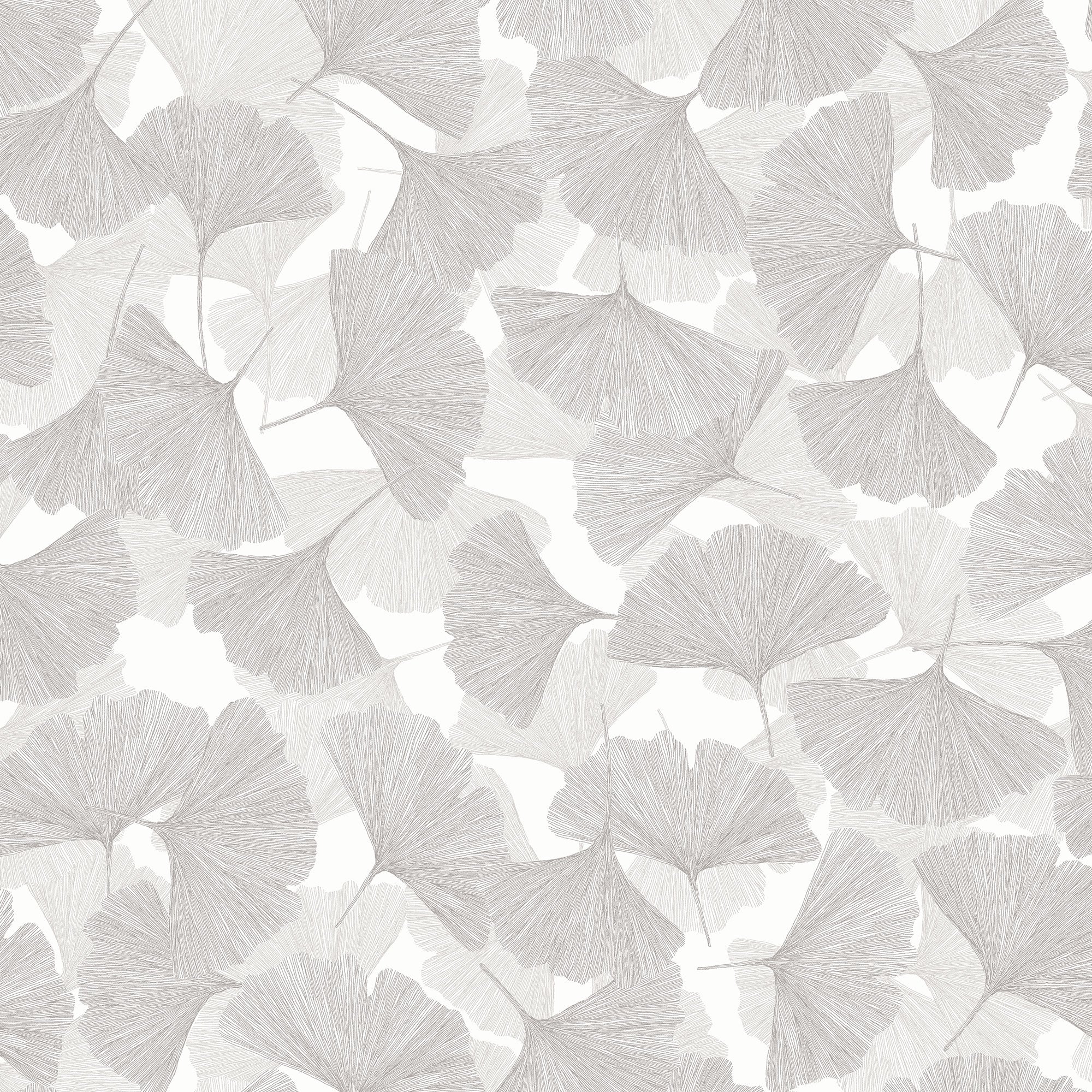 Floral Grey & White Boho Fine Linen Wallpaper by Galerie