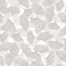 Floral Grey & White Boho Fine Linen Wallpaper by Galerie