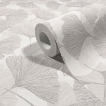 Floral Grey & White Boho Fine Linen Wallpaper by Galerie