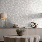 Floral Grey & White Boho Fine Linen Wallpaper by Galerie