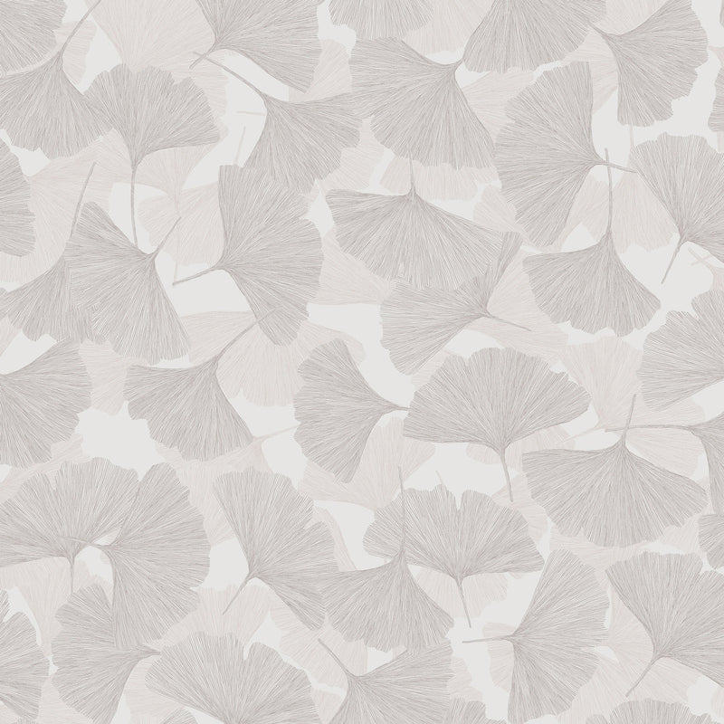 Floral Grey & Beige Boho Fine Linen Wallpaper by Galerie