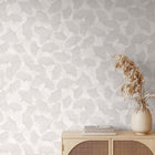 Floral Grey & Beige Boho Fine Linen Wallpaper by Galerie