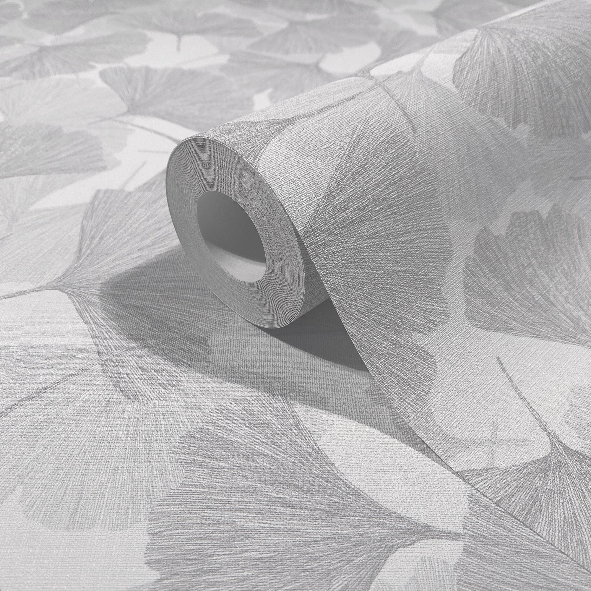 Floral Grey Boho Fine Linen Wallpaper by Galerie