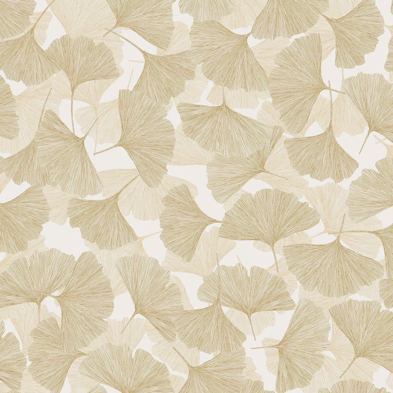 Floral Beige Boho Fine Linen Wallpaper by Galerie