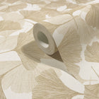 Floral Beige Boho Fine Linen Wallpaper by Galerie