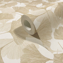 Floral Beige Boho Fine Linen Wallpaper by Galerie