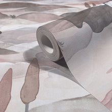 Graphically Blue & Red Boho Fine Linen Wallpaper by Galerie
