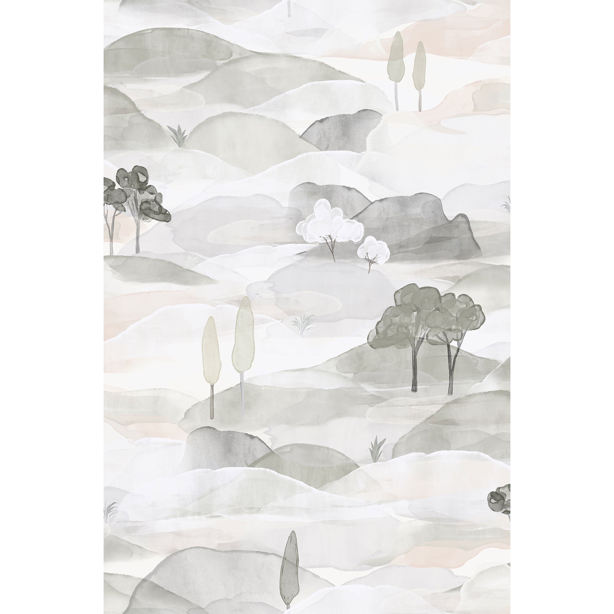 Graphically Grey & White Boho Fine Linen Wallpaper by Galerie