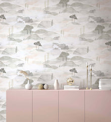Graphically Grey & White Boho Fine Linen Wallpaper by Galerie