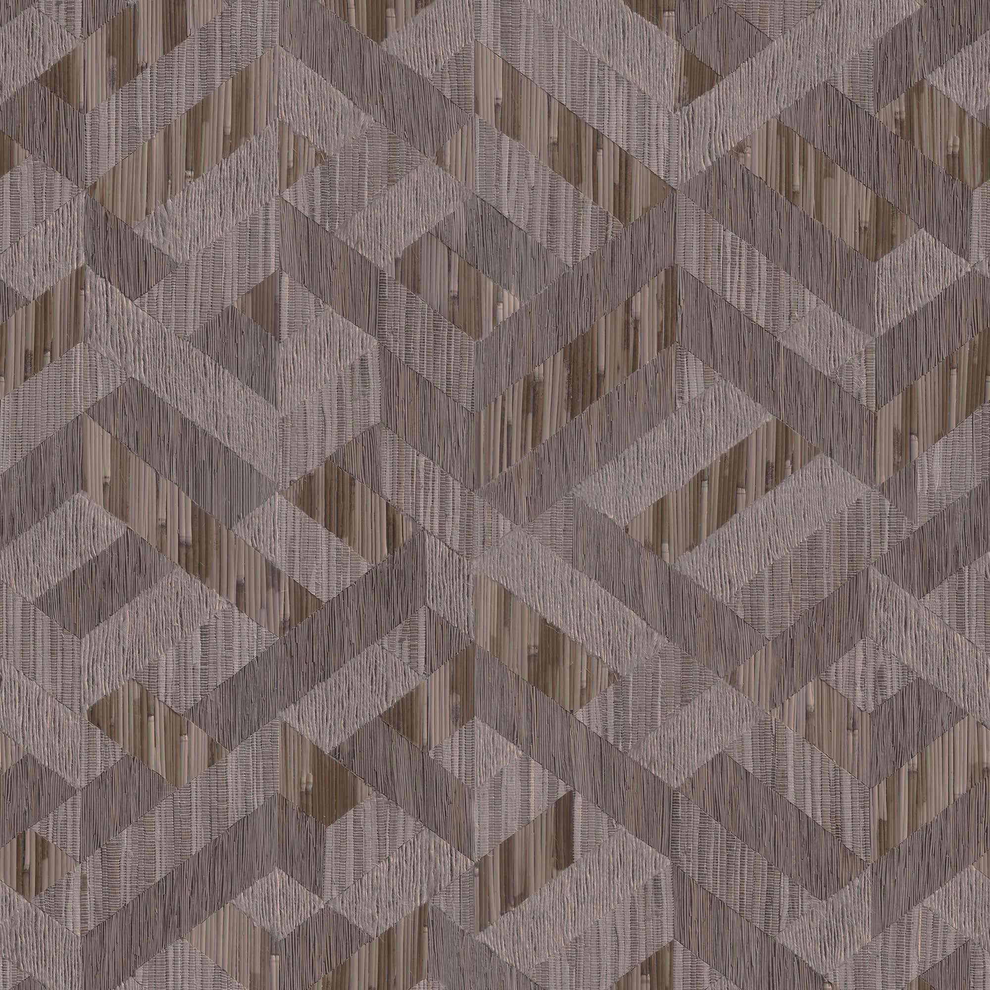 Holzoptik Brown Boho Fine Linen Wallpaper by Galerie