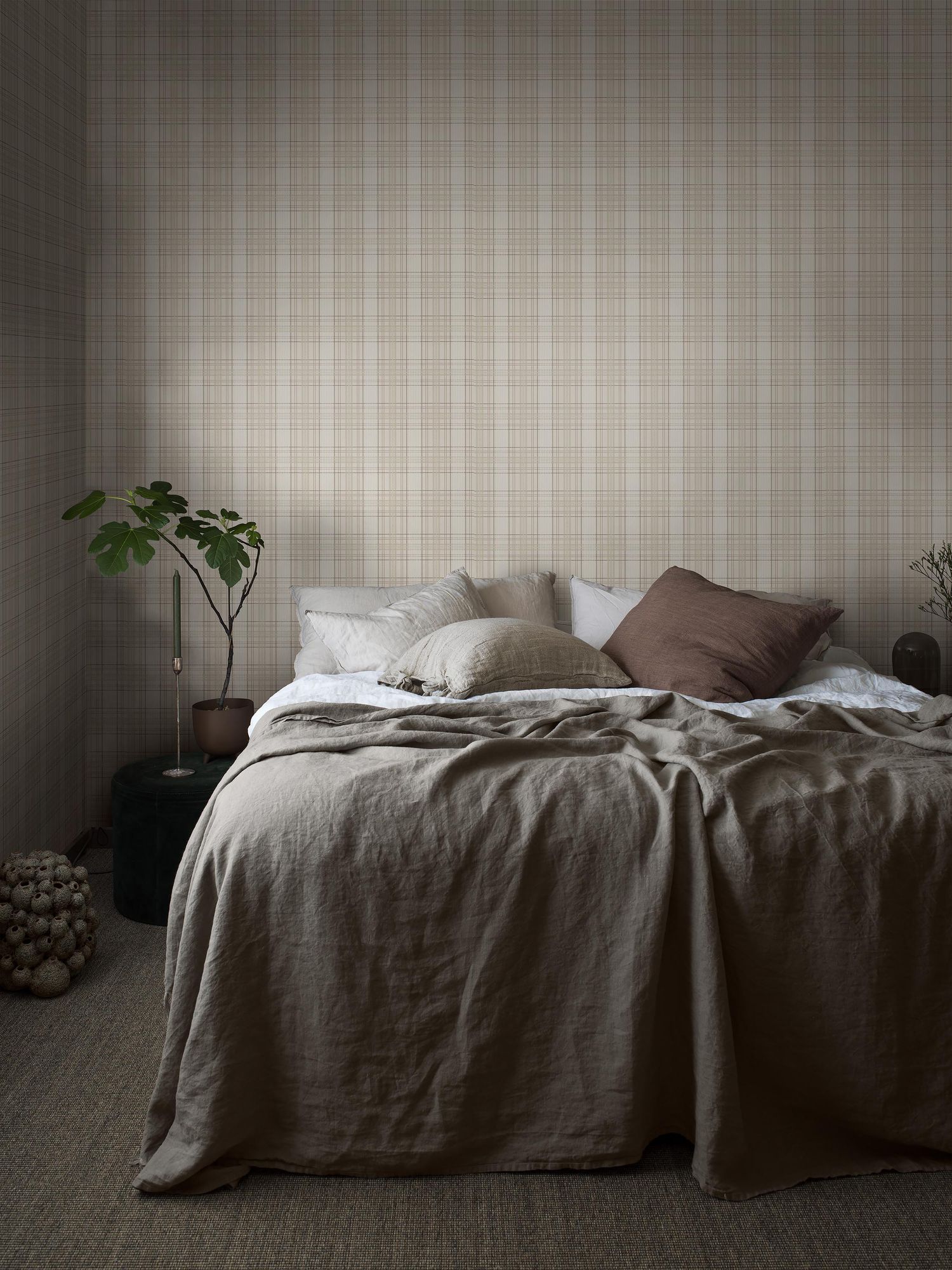 3578 Tailor´s Tweed Light Beige Cottage Garden Wallpaper by Boråstapeter