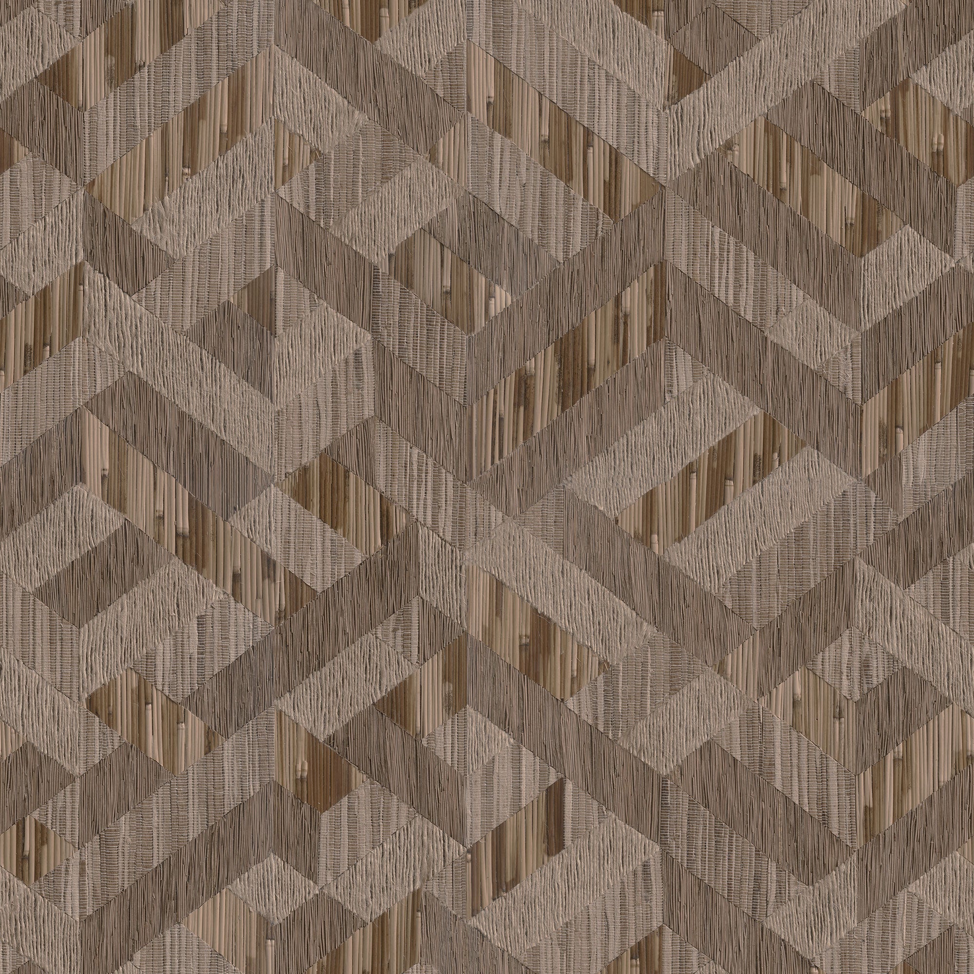 Holzoptik Beige & Brown Boho Fine Linen Wallpaper by Galerie