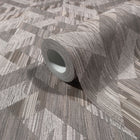 Holzoptik Grey & Brown Boho Fine Linen Wallpaper by Galerie