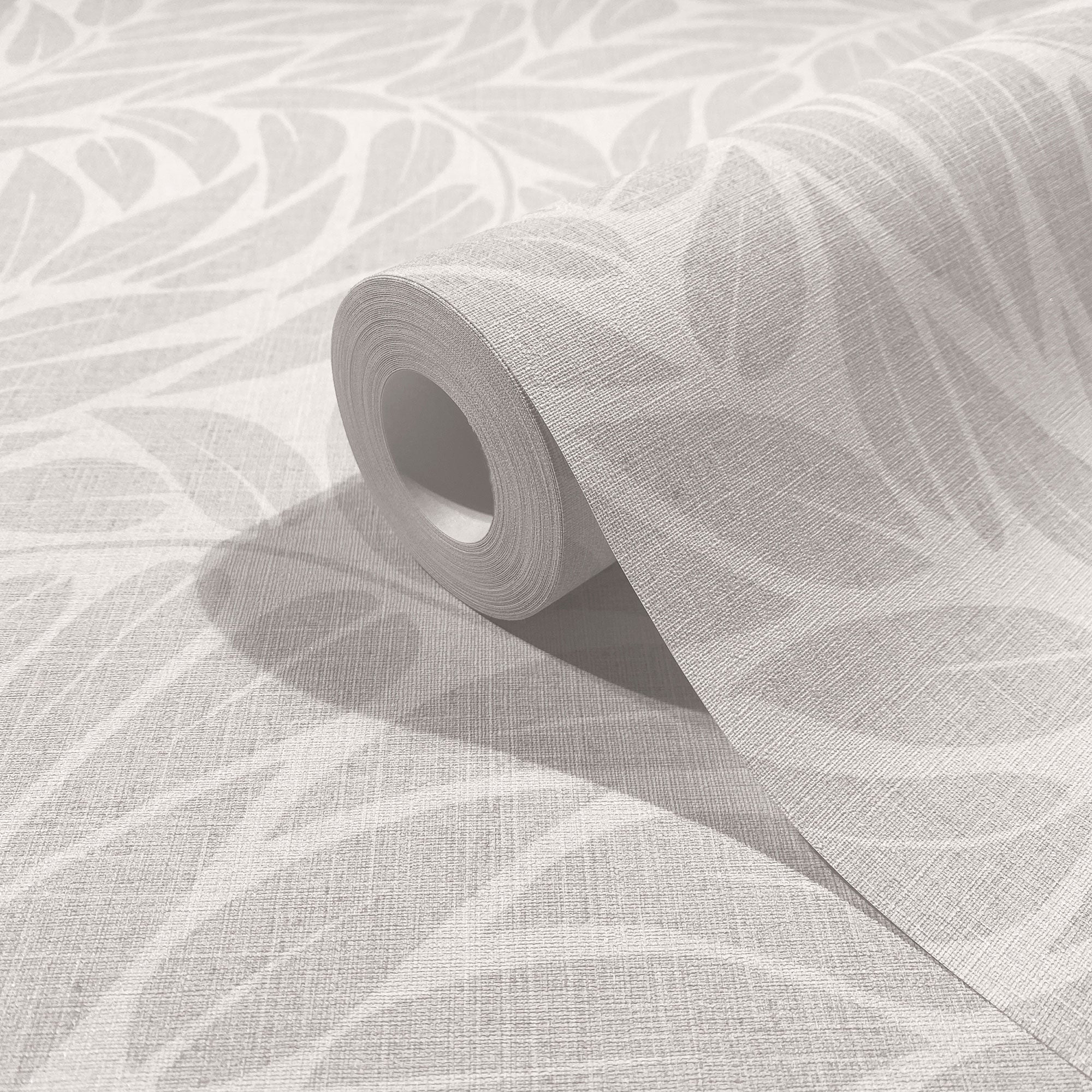 Floral Grey Boho Fine Linen Wallpaper by Galerie