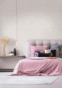 Floral Grey Boho Fine Linen Wallpaper by Galerie