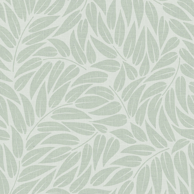 Floral Green Boho Fine Linen Wallpaper by Galerie