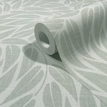 Floral Green Boho Fine Linen Wallpaper by Galerie