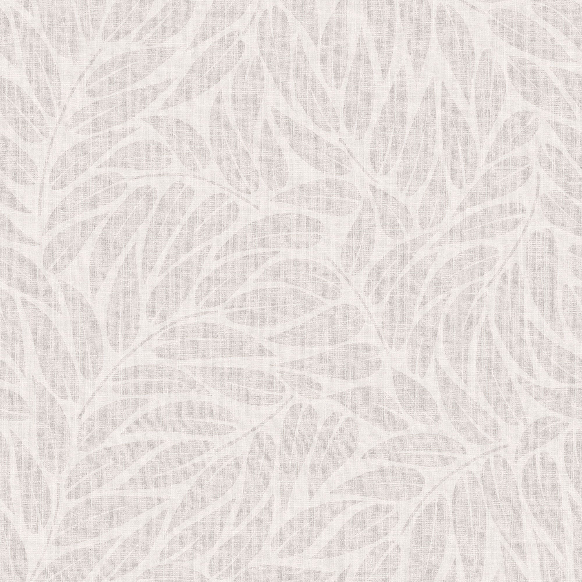 Floral White & Grey Boho Fine Linen Wallpaper by Galerie
