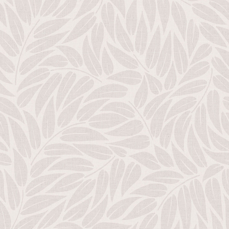 Floral White & Grey Boho Fine Linen Wallpaper by Galerie
