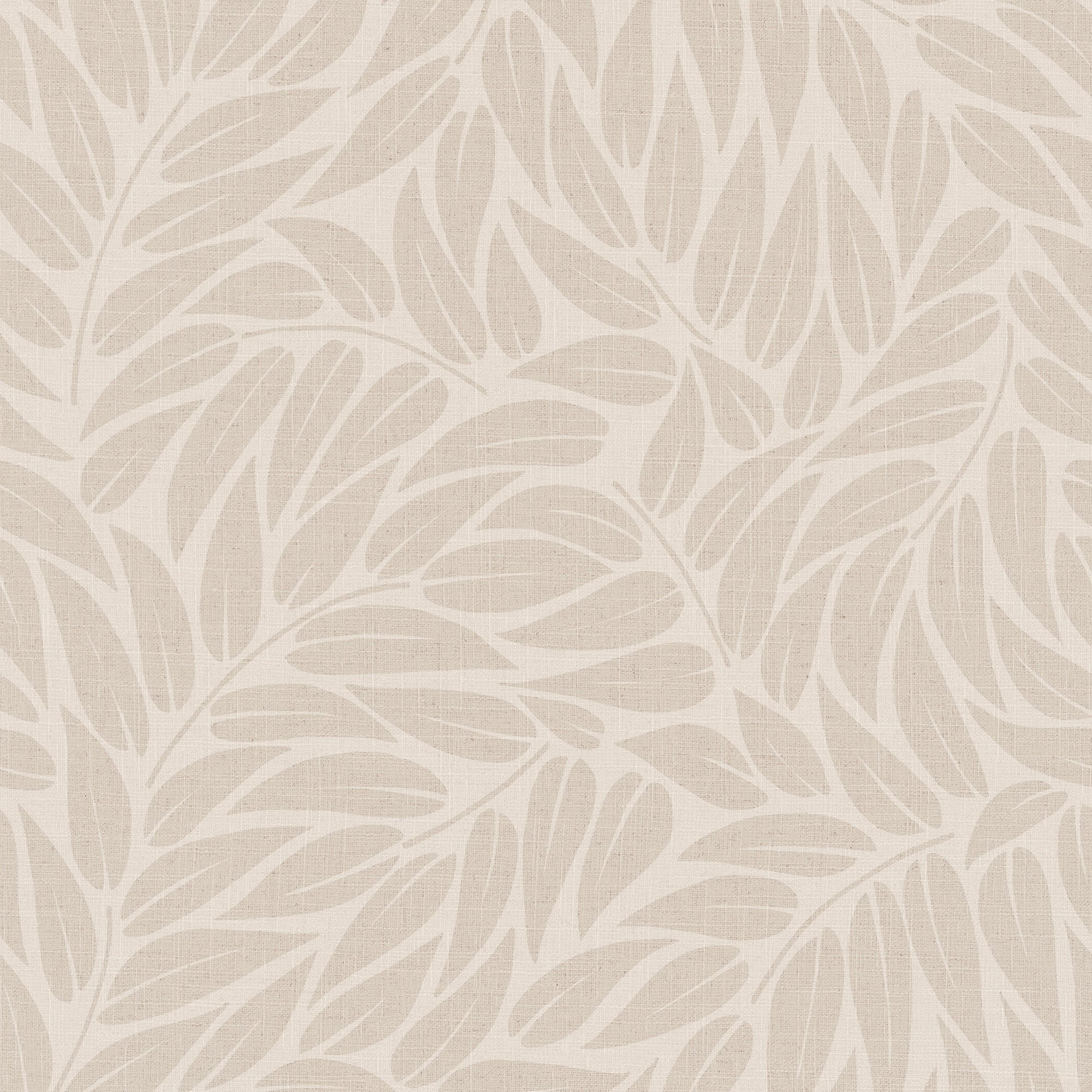 Floral Beige Boho Fine Linen Wallpaper by Galerie