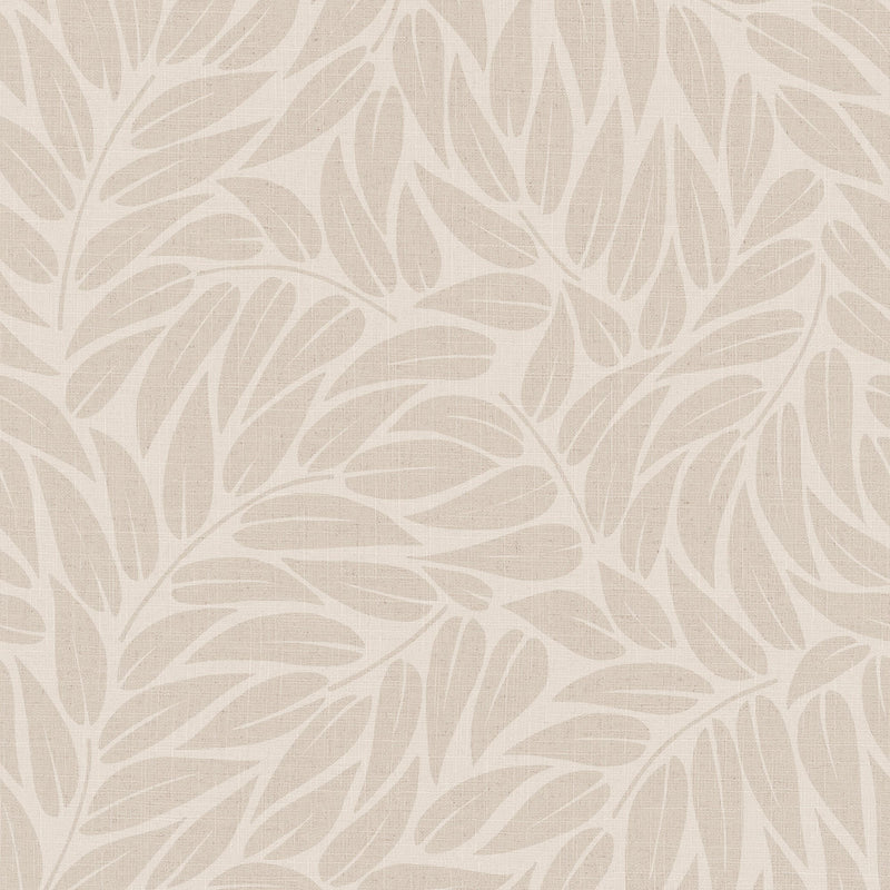 Floral Beige Boho Fine Linen Wallpaper by Galerie